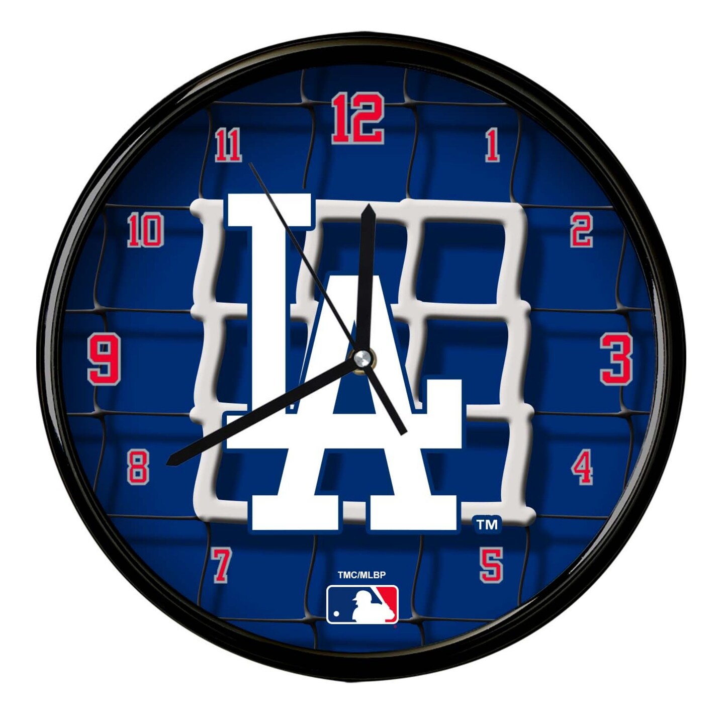 The Memory Company 11.5" Navy Blue and White MLB Los Angeles Dodgers Net Wall Clock