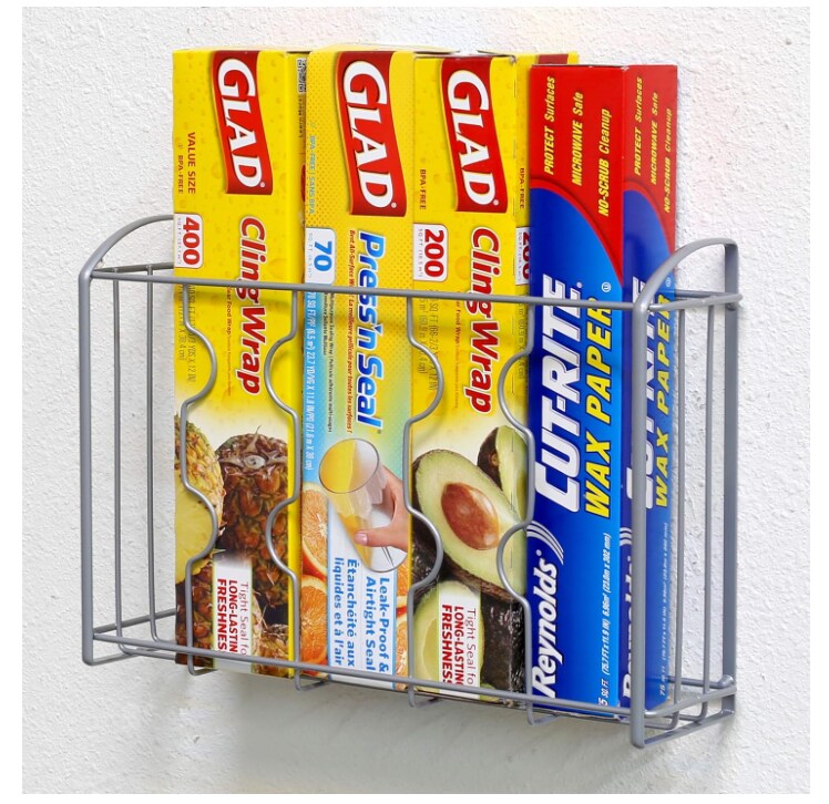 Kitchen Over The Cabinet Door Organizer Holder, Silver