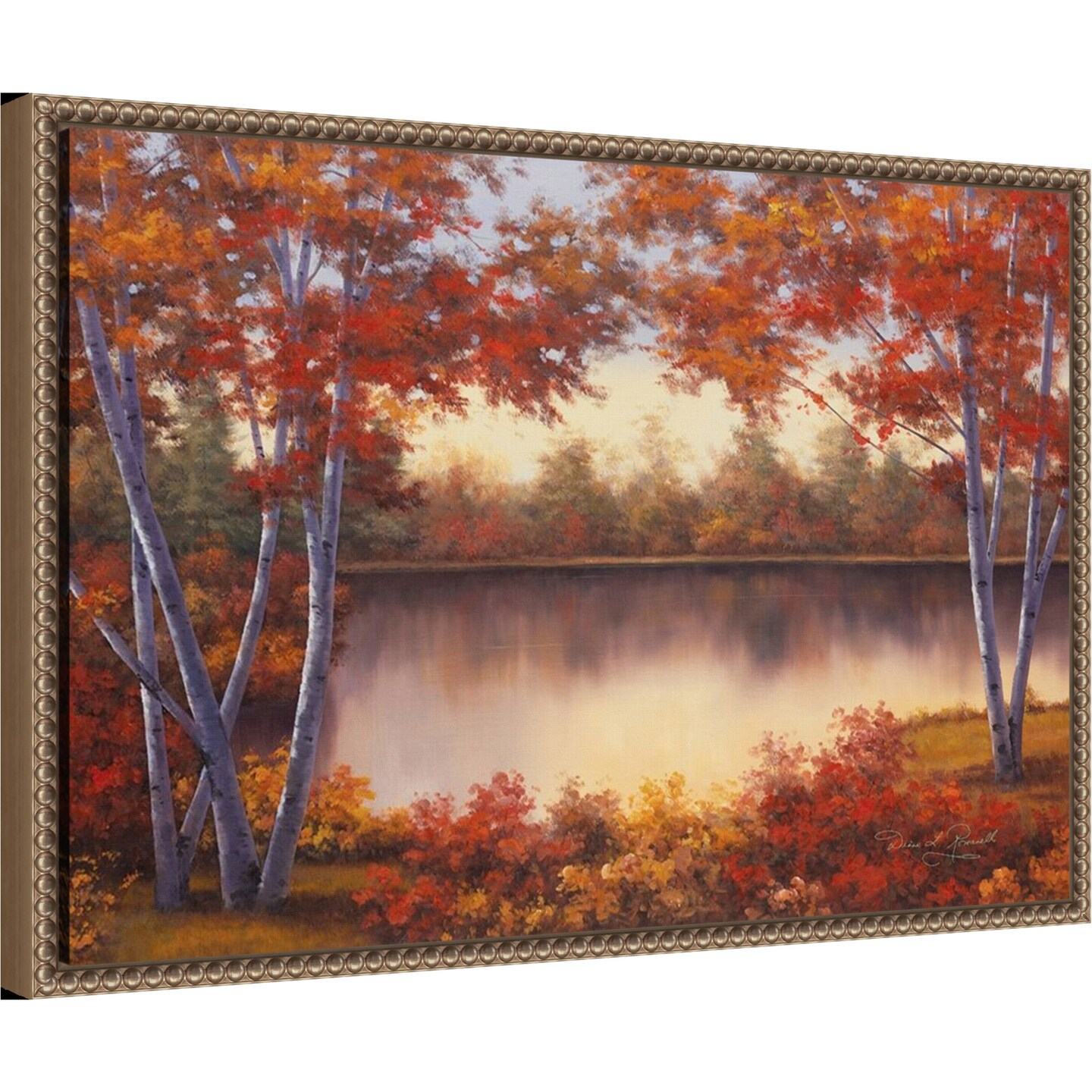 Red and Gold by Diane Romanello Framed Canvas Wall Art