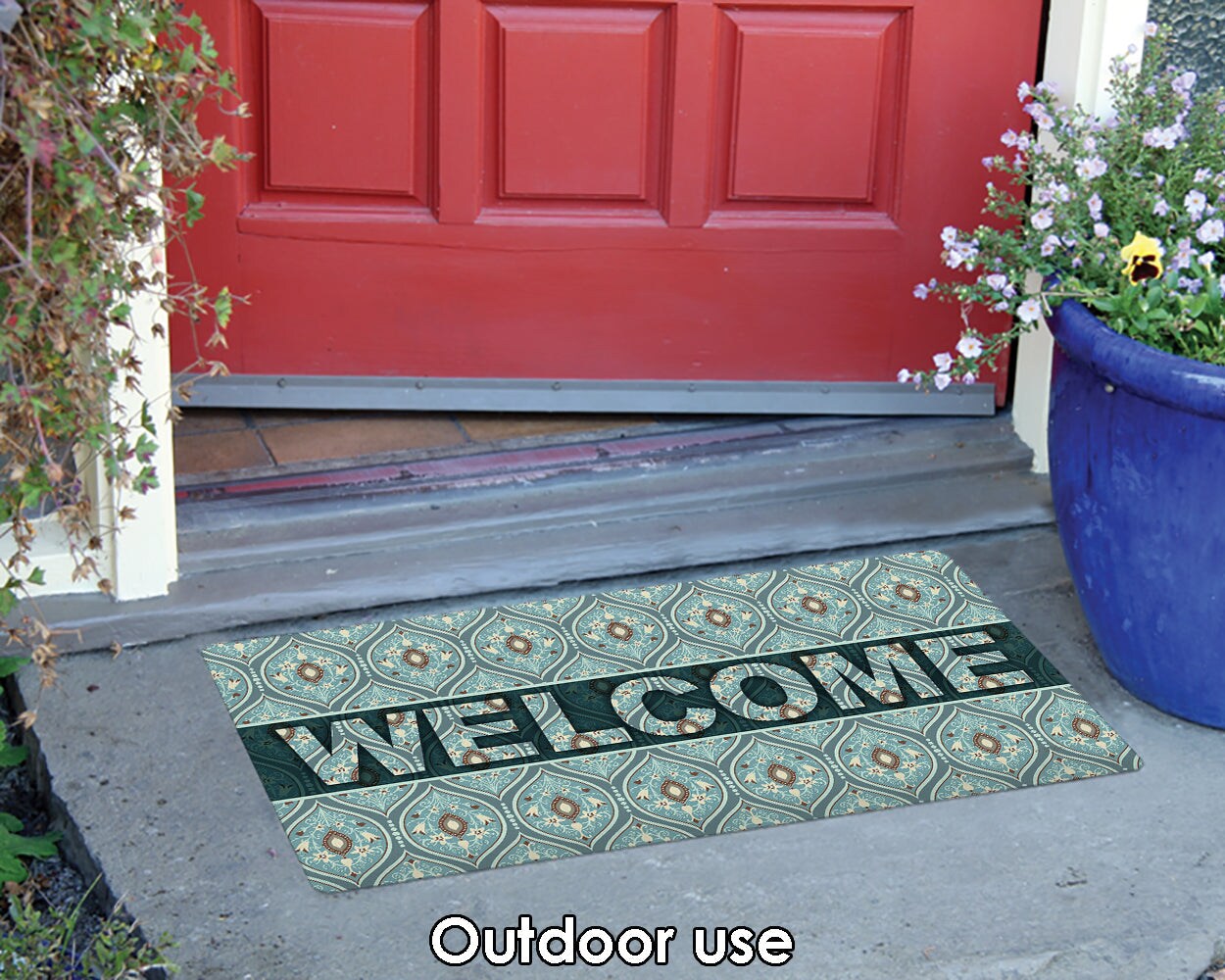 Ornate Droplets Welcome Door Mat (18 x 30&#x22;)