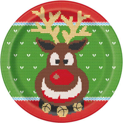 Ugly Sweater Christmas Round 9&#x22; Dinner Plates, 8ct