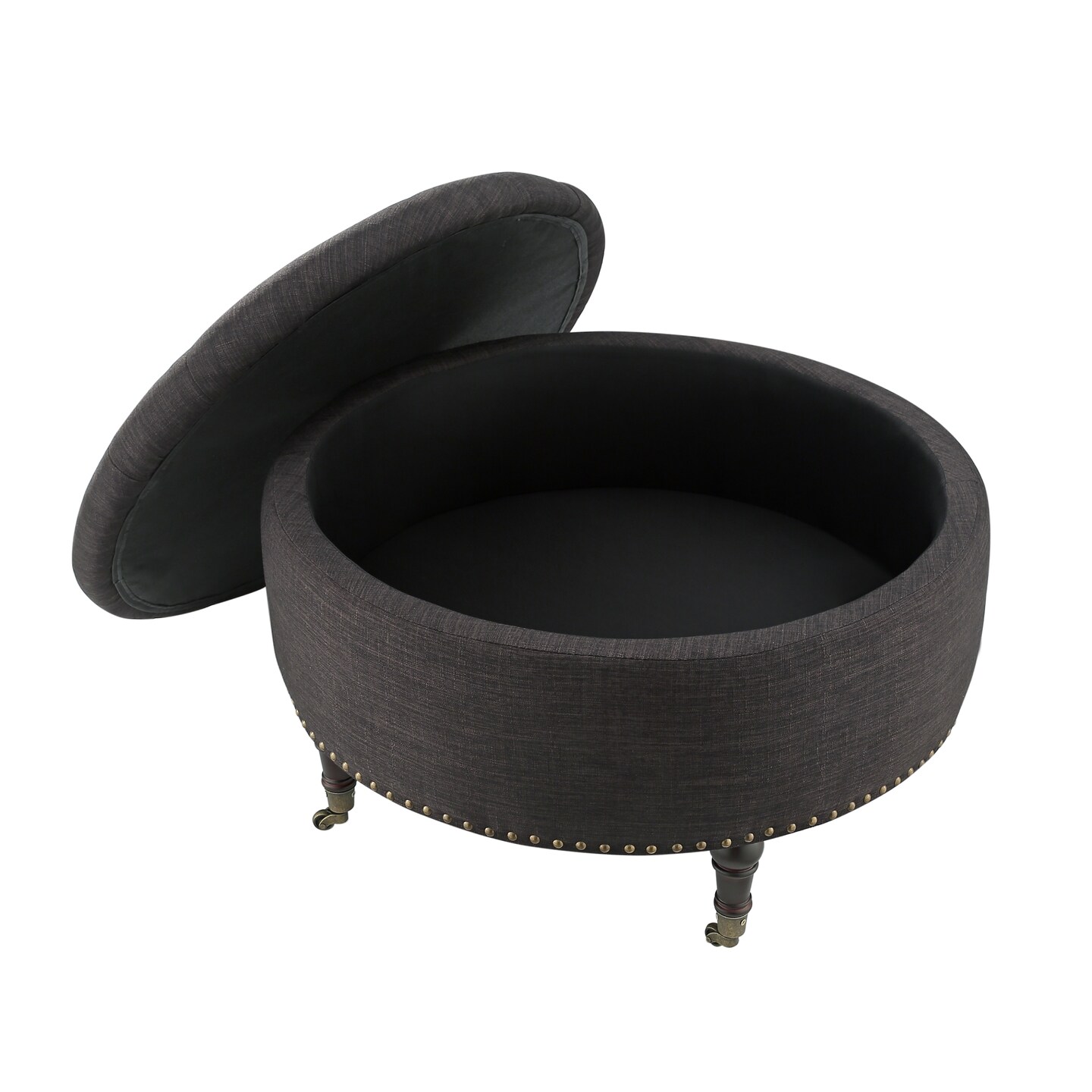 Renata Linen Button Tufting Ottoman