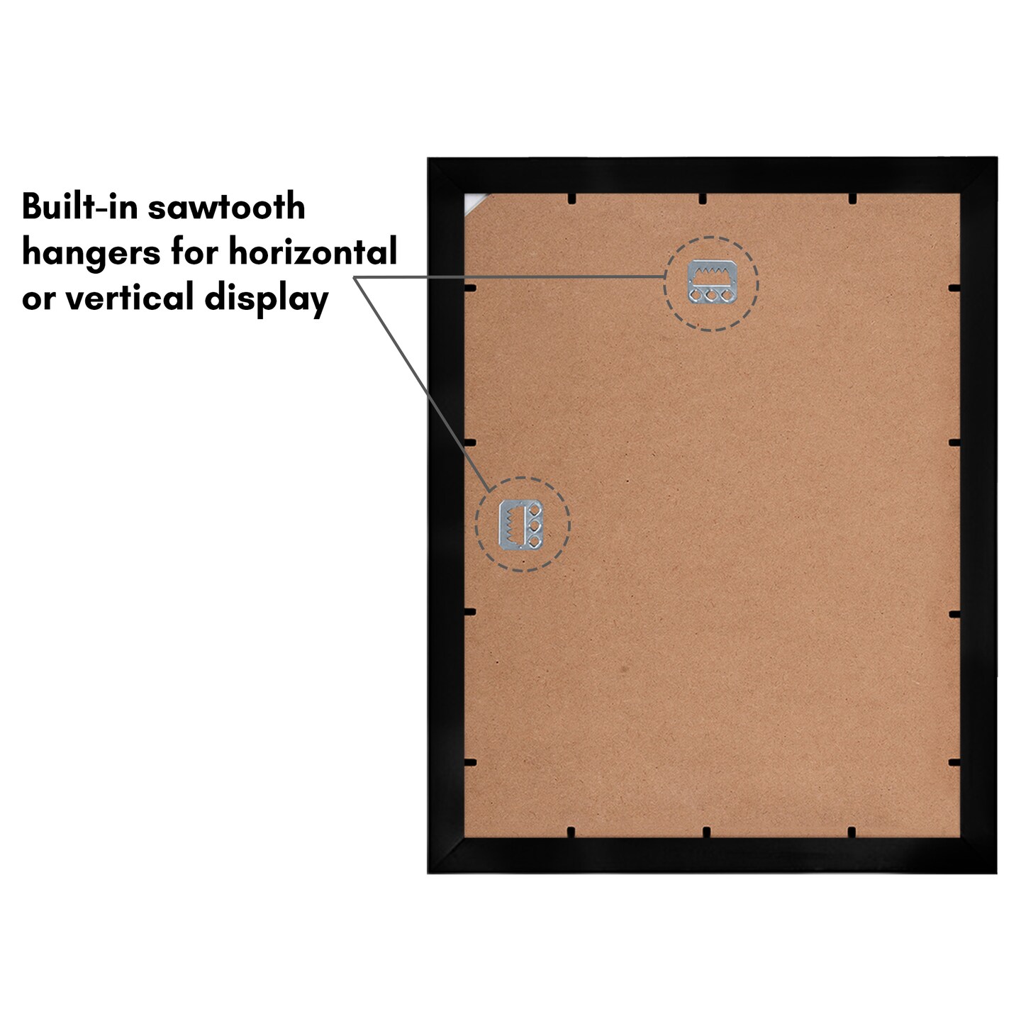 Americanflat Picture Frame with Mat - Photo Frame for Wall Display - Shatter Resistant Glass - Adjustable Hanging Hardware - Includes Easel - Black