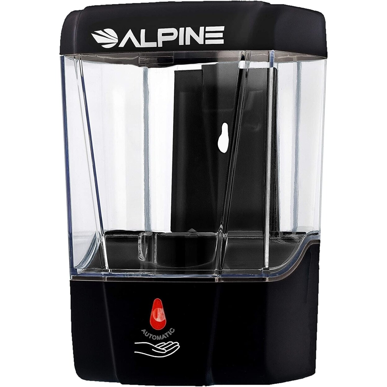 Alpine Industries 700 ml. Automatic Gel Hand Sanitizer Liquid Soap Dispenser in Black