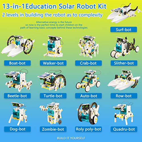 Educational Experiment DIY Robotics Kit, Science Toy Solar Powered Building Robotics Set Age 8-12 for Boys Girls Kids Teens to Build