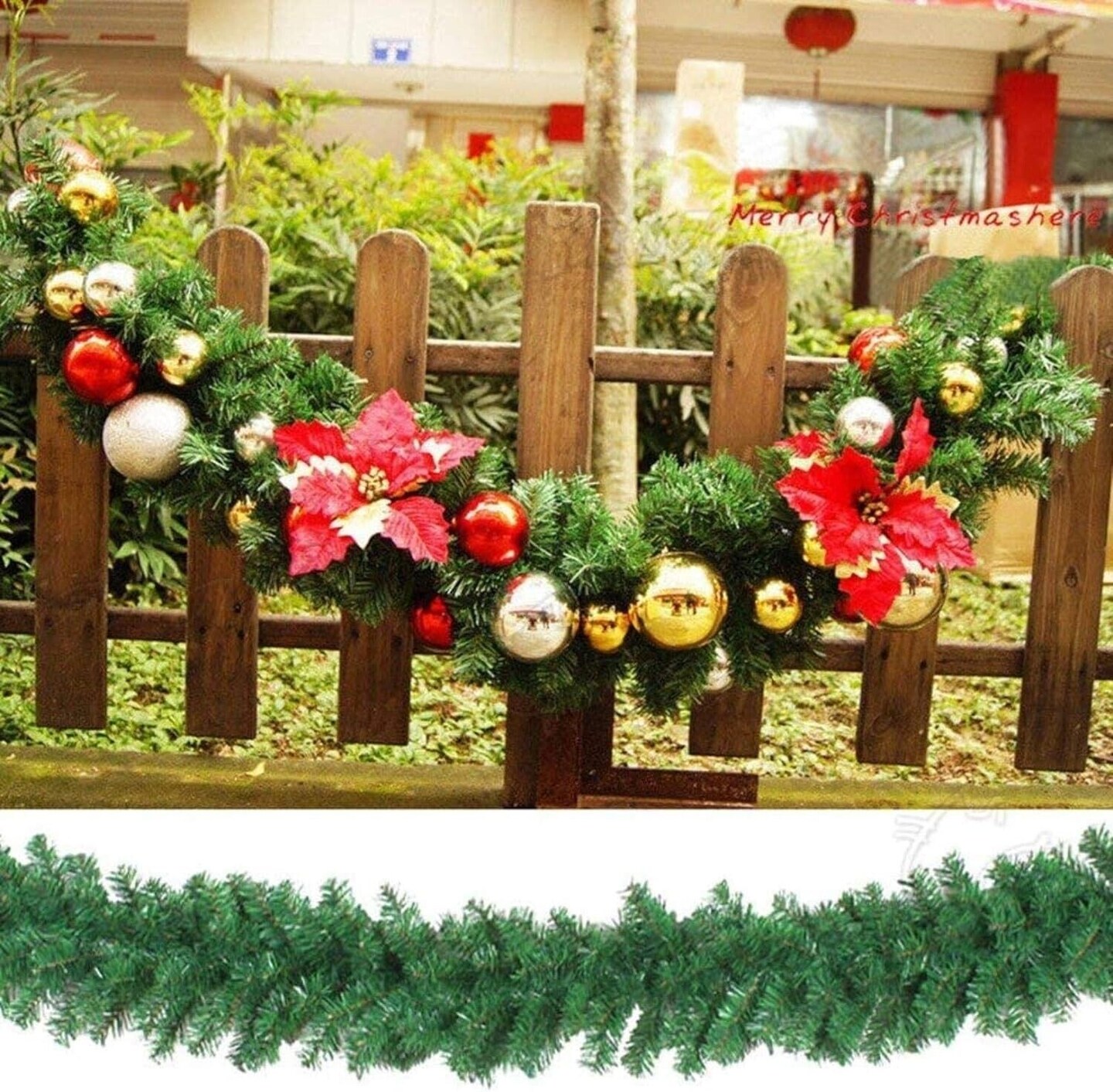 Kitcheniva 9FT Christmas Garland Stairs Fireplace Decor