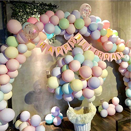 100 Pieces 10 Inch Pastel Balloons Spring Rainbow Colors, Macaron Assorted Colors Thick Mixed Color Balloon, MultiColored Latex Balloons for Birthday Party Wedding Baby Shower Decorations