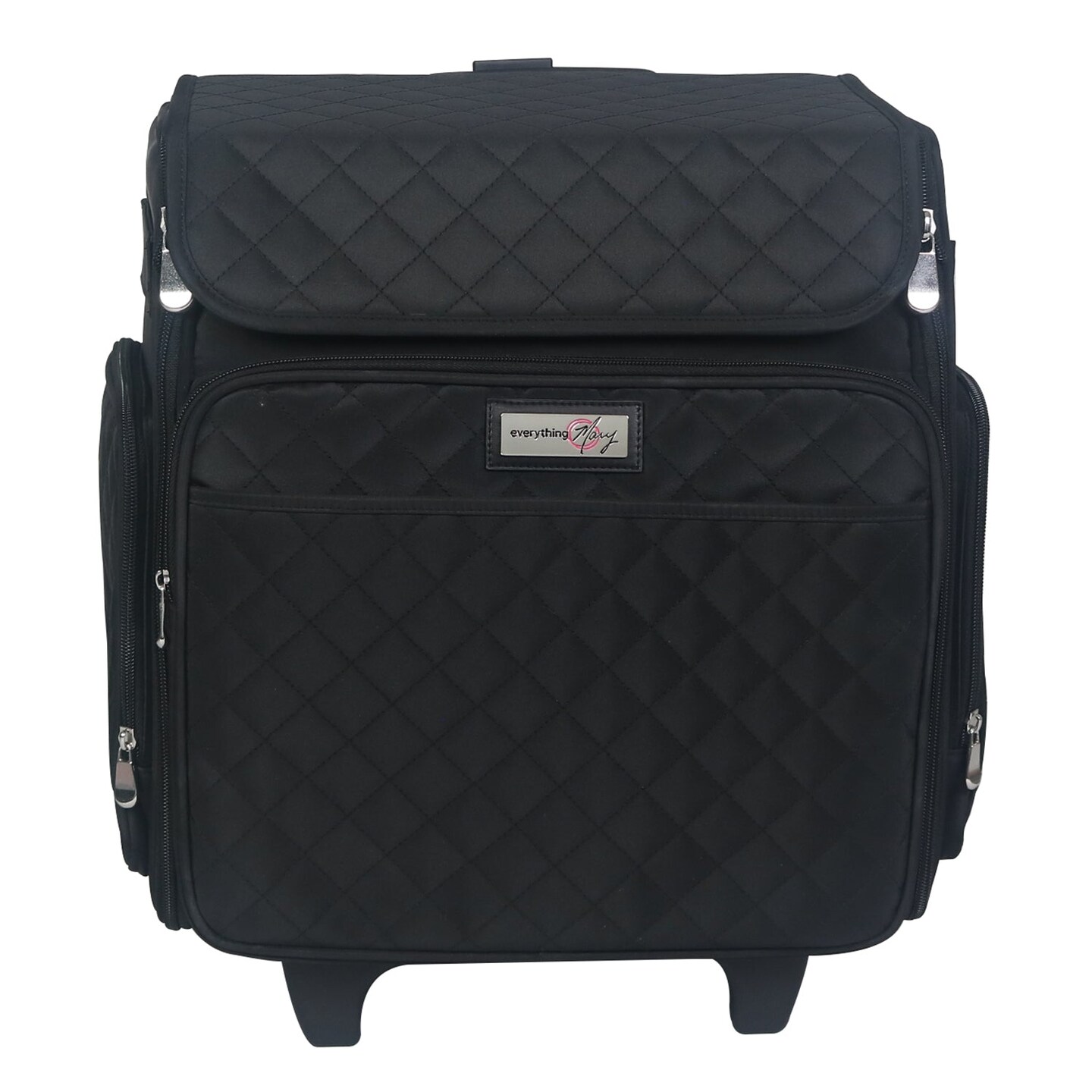 Collapsible Rolling Scrapbook &#x26; Featherweight Case, Black Quilted