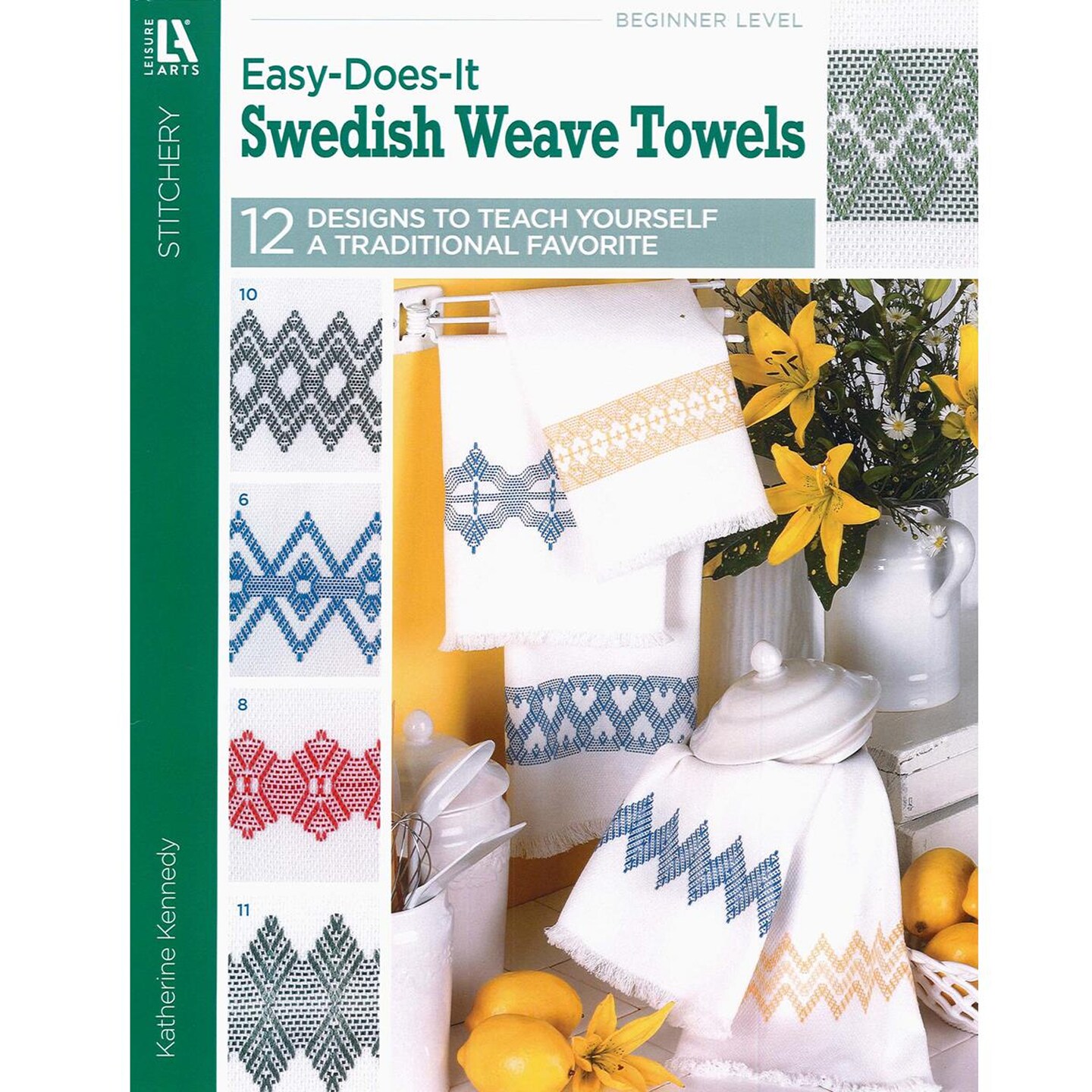 Leisure Arts Easy Does It Swedish Weave Towels, traditional swedish weaving, huck weaving Sewing Book with 12 traditional patterns, 20 pages, soft cover