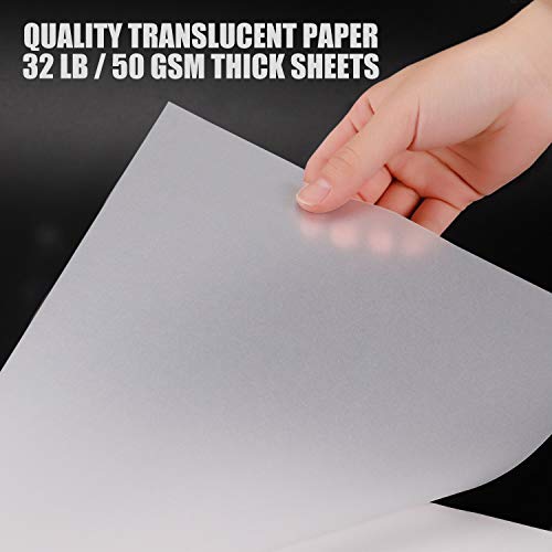 9”x12” Artist’s Tracing Paper Pad, 75 Sheets – Translucent Tracing Paper for Pencil, Marker and Ink - Trace Images, Sketch, Preliminary Drawing, Overlays 32 LB / 50 GSM