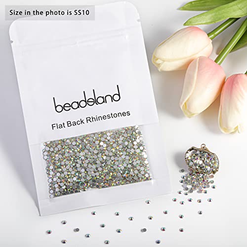 beadsland 1440pcs Flat Back Crystal Rhinestones Round Gems for Nail Art and  C