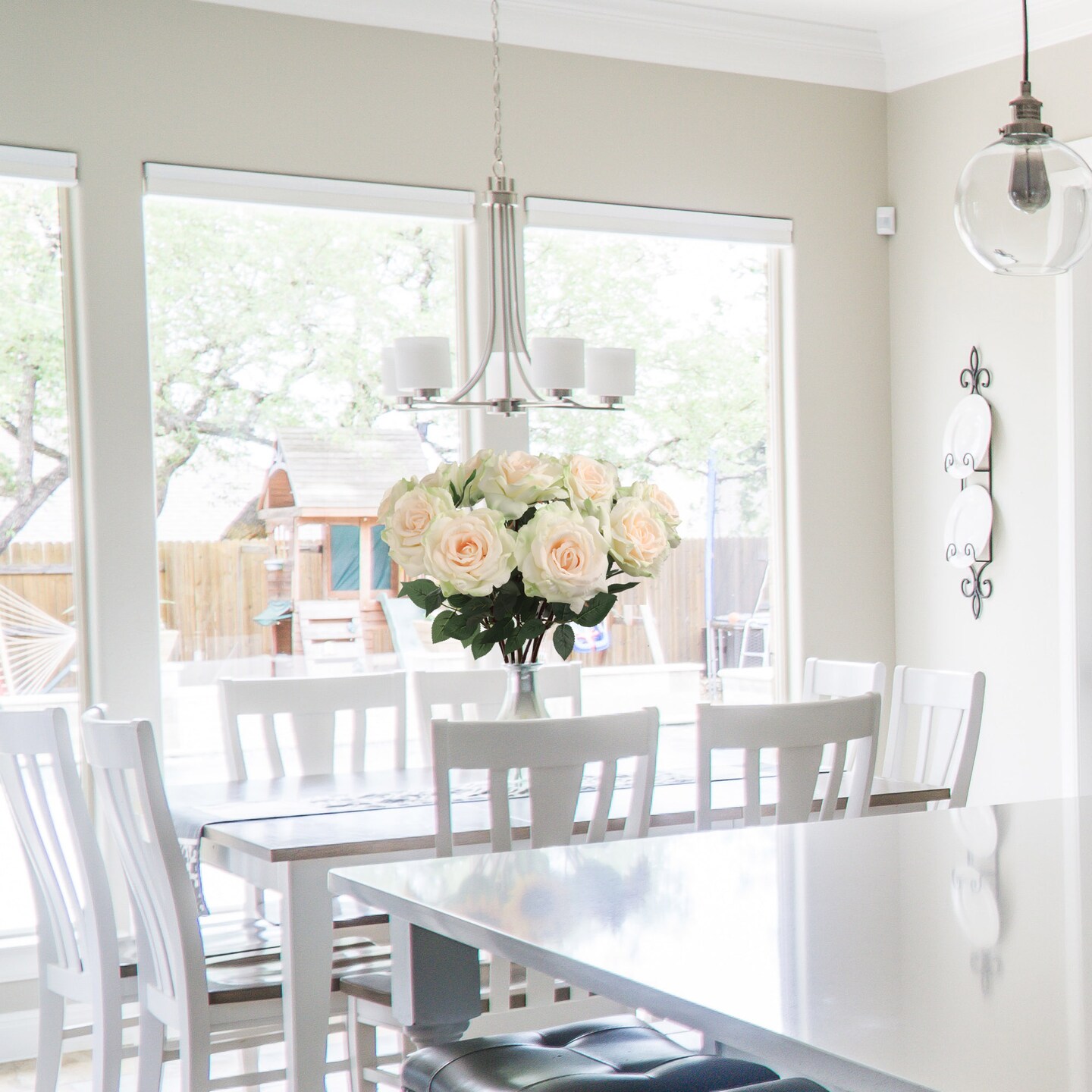 12-Pack: Champagne Queen Anne Rose Stems with Lifelike Silk Foliage - Perfect for Bouquets, Floral Arrangements & Home Decor - Floral Home by Artificial Flowers