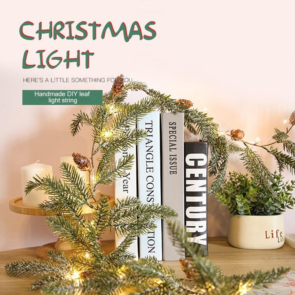 Christmas Garland with Lights Pine Cones Garland Wreath Christmas Decor