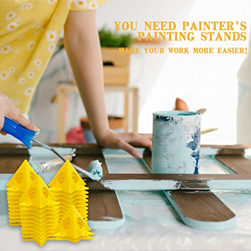 KATA 32pcs Pyramid Stands Painter's Painting Stands,Mini Cone Paint Stands  for Canvas and Door Risers Support,Cabinet Paint Pouring