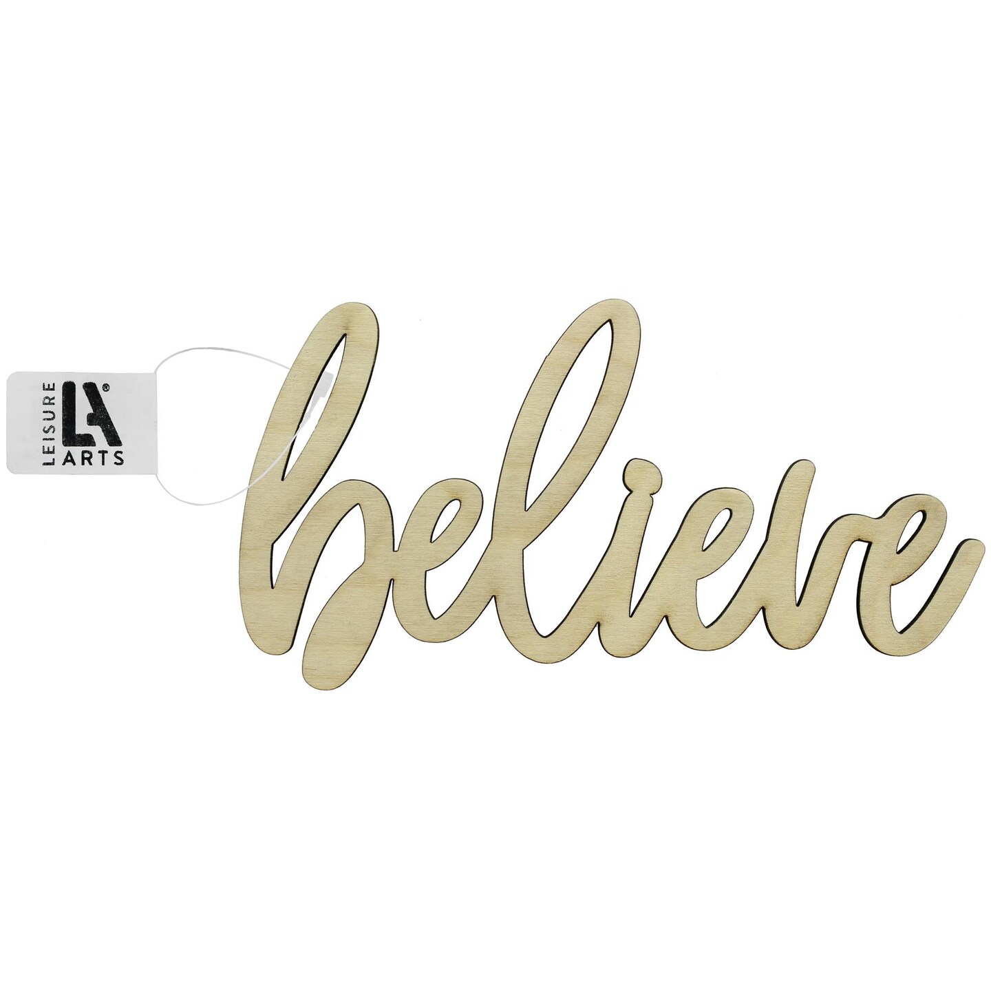 Leisure Arts Unfinished Wood Words - 7.5&#x22; X 4&#x22; - Believe Wood Cutout Word Cutouts For Crafts Wooden Words For Crafts Wooden Cut Out Letters Laser Cut Medium Size