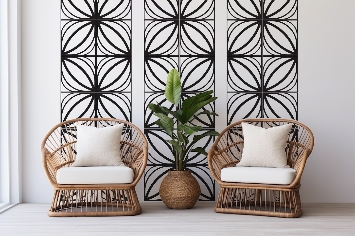 Breeze Blocks Wall Decals, Retro Modern Decal, Geometric Pattern, Mid ...
