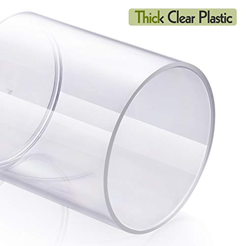 AOZITA 3 Pack Qtip Holder Dispenser for Cotton Ball, Cotton Swab, Cotton Round Pads, Floss - 10 oz Clear Plastic Apothecary Jar Set for Bathroom Canister Storage Organization, Vanity Makeup Organizer
