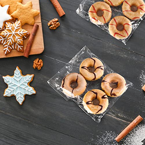 200 Pieces 5''x 7'' Clear Resealable Cello/Cellophane Good for Bakery,Adhesive Treat, Candle, Soap, Cookie Poly Bags