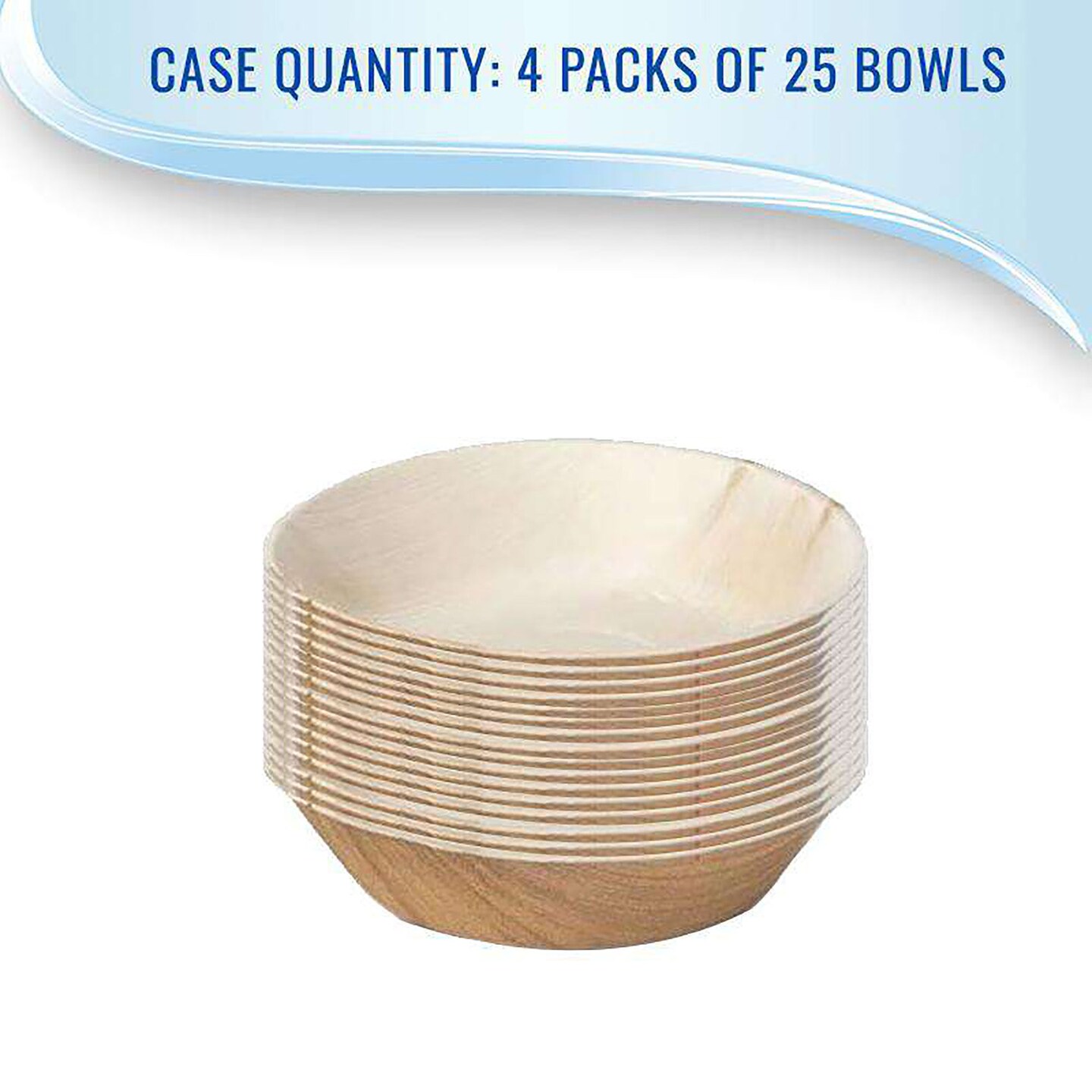 Round Palm Leaf Eco Friendly Disposable Soup Bowls - 13 ounce (100 Bowls)
