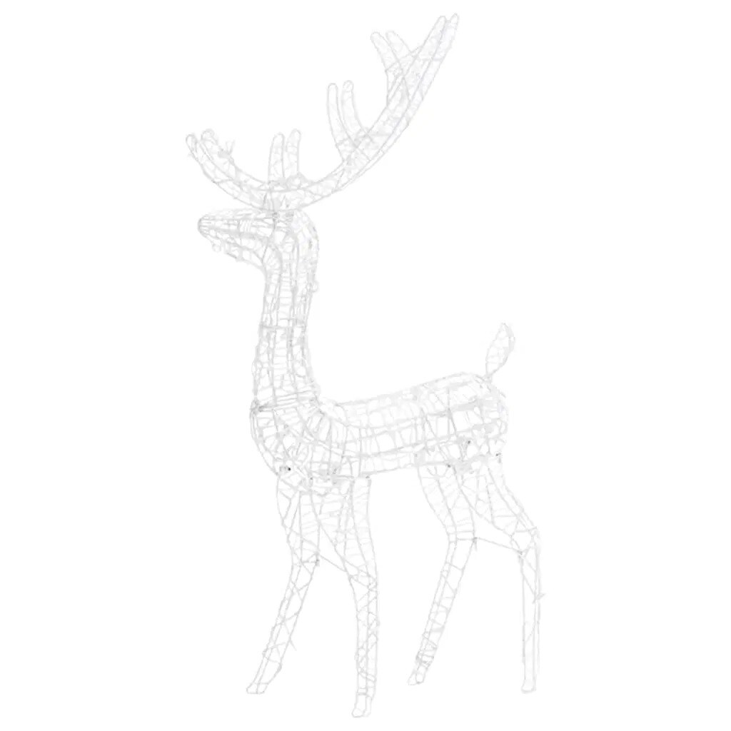 4 ft Cold White Acrylic Reindeer Christmas Decoration with 140 LEDs