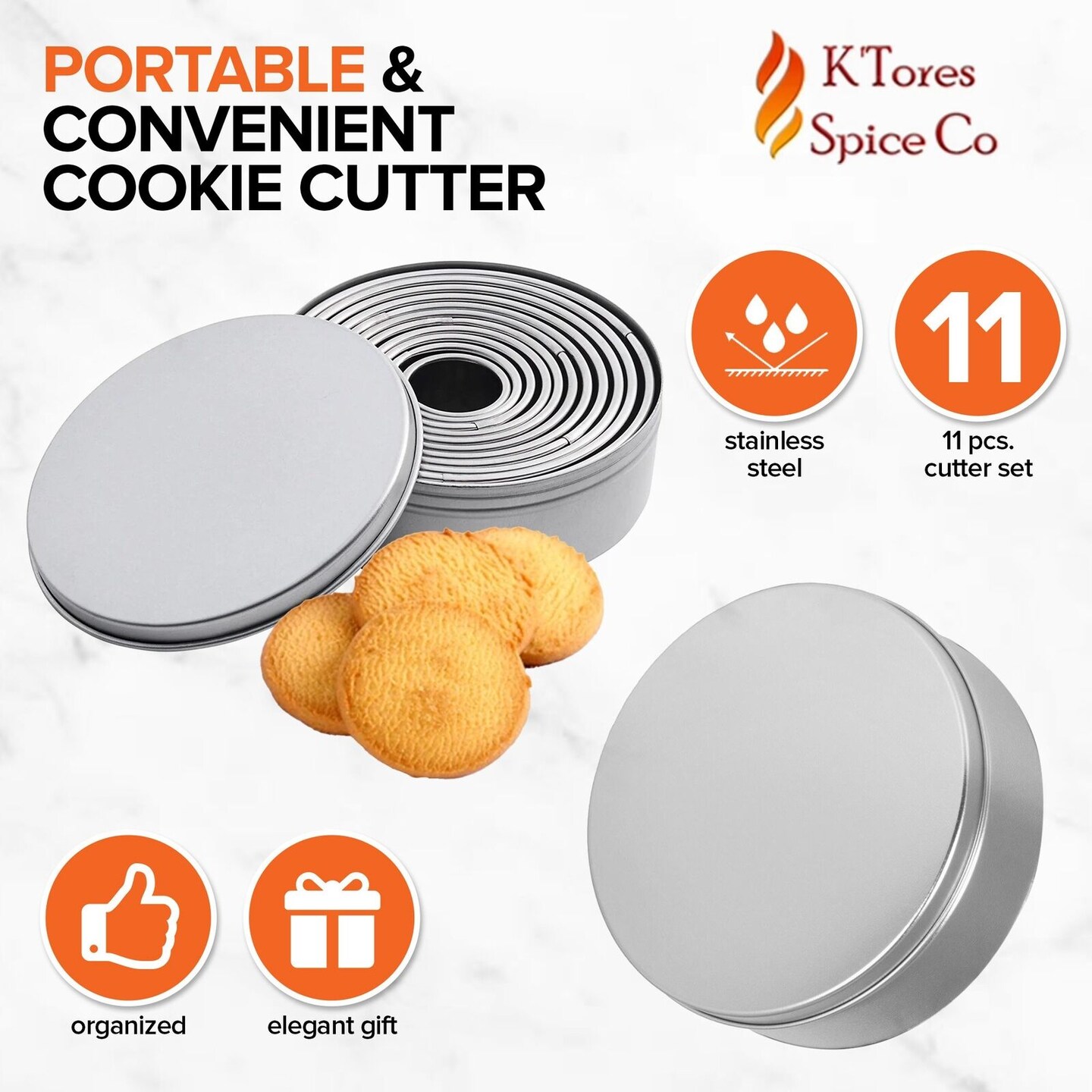 Stainless Steel Round Cookie Cutters Set