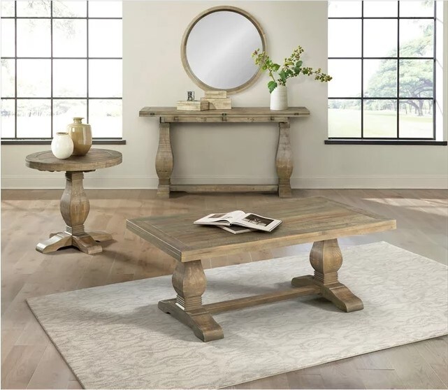 Reclaimed Natural Brown Solid Wood Flip Top Sofa Table