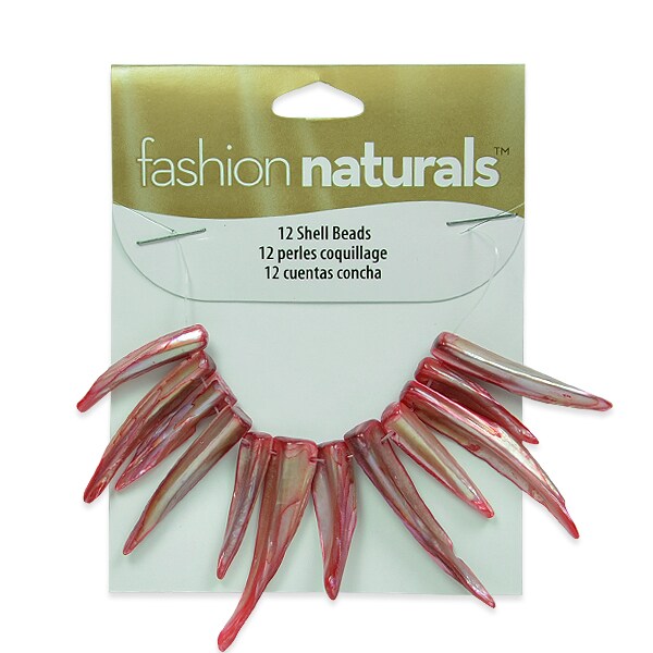 Sea Shell Spike Beads Hand Crafted Tinted Rust PK/12