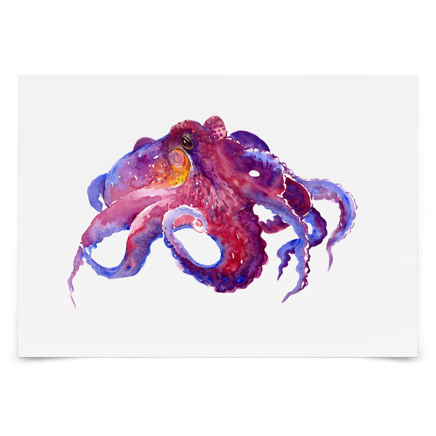 Octopus Purple Blue by Suren Nersisyan  Poster - Americanflat