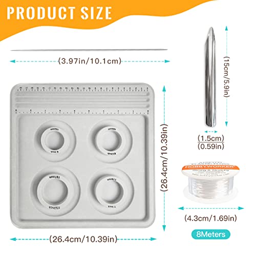 The Bead Boards Bracelet Sizer Measurement Tool 4 Round Grooves for Jewerly Bracelets Necklaces Making Supplies