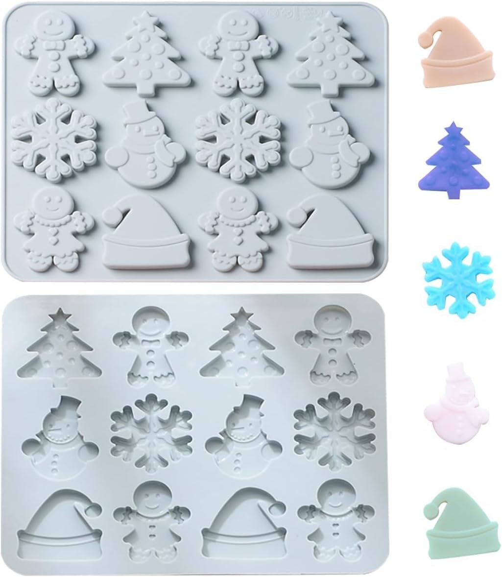 2PCS Christmas Baking Mold, Nonstick Silicone Cake Molds, Perfect to Make Christmas  Candy Making Molds