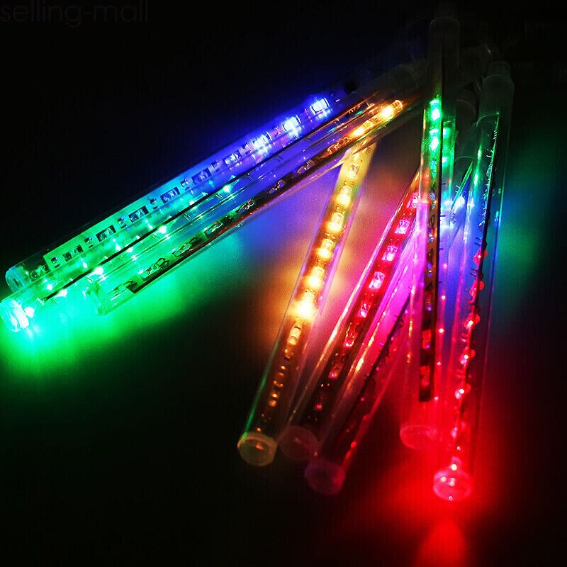 LED Meteor Shower Lights Outdoor Falling Rain Drop Icicle String Waterproof