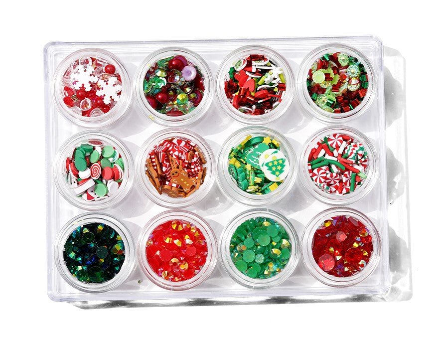 Buttons Galore Christmas Holiday Embellishment Assortment for Crafts - 12 Colors