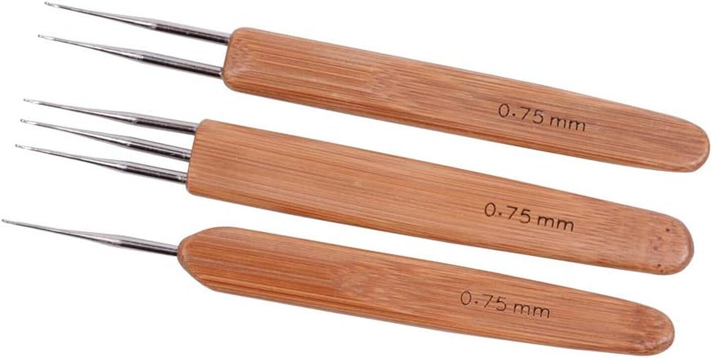 3Pcs/Set Dreadlock Crochet Hook for Hair Dreadlock Needle Tool for Braid Craft Dread Locks Crochet Needles 0.75Mm (1 Hook 2 Hooks 3 Hooks)