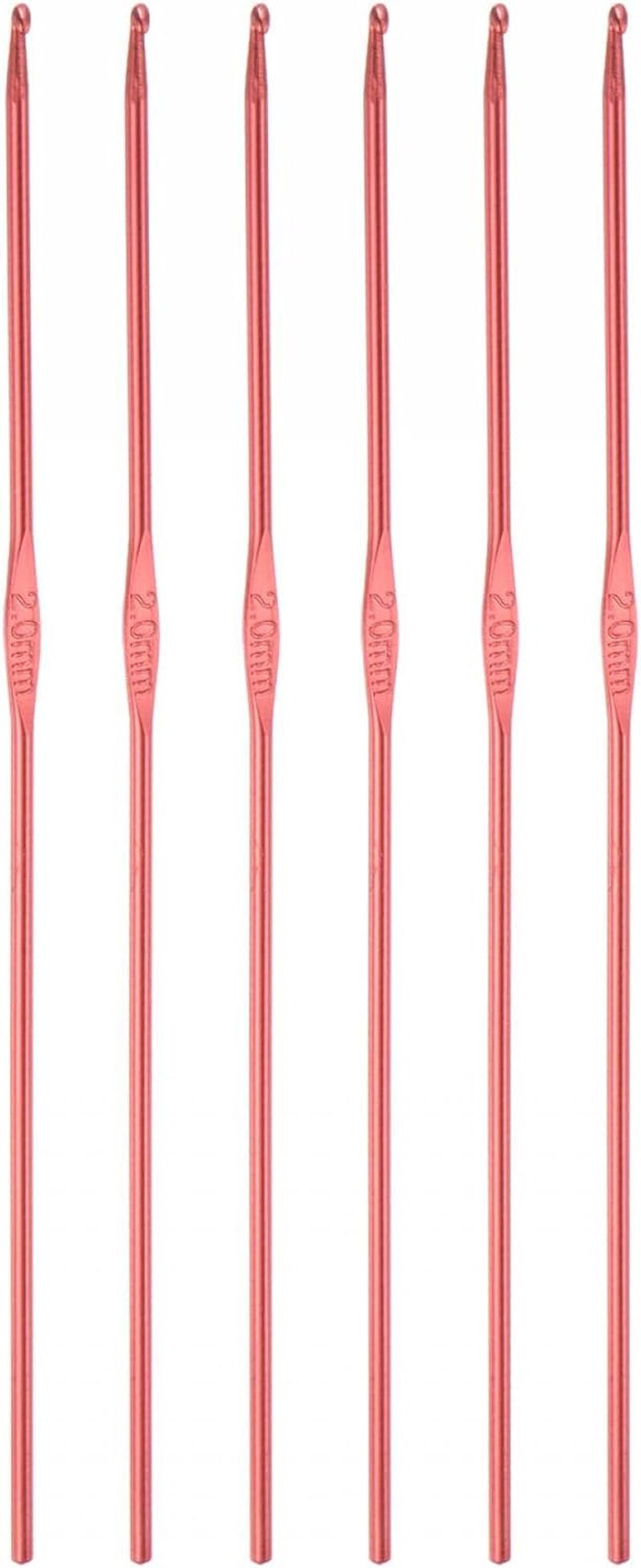 Aluminum Crochet Hook 5Mm US Size H (Size 8) Knitting Needles for DIY Craft Yarn Blue 6Pcs