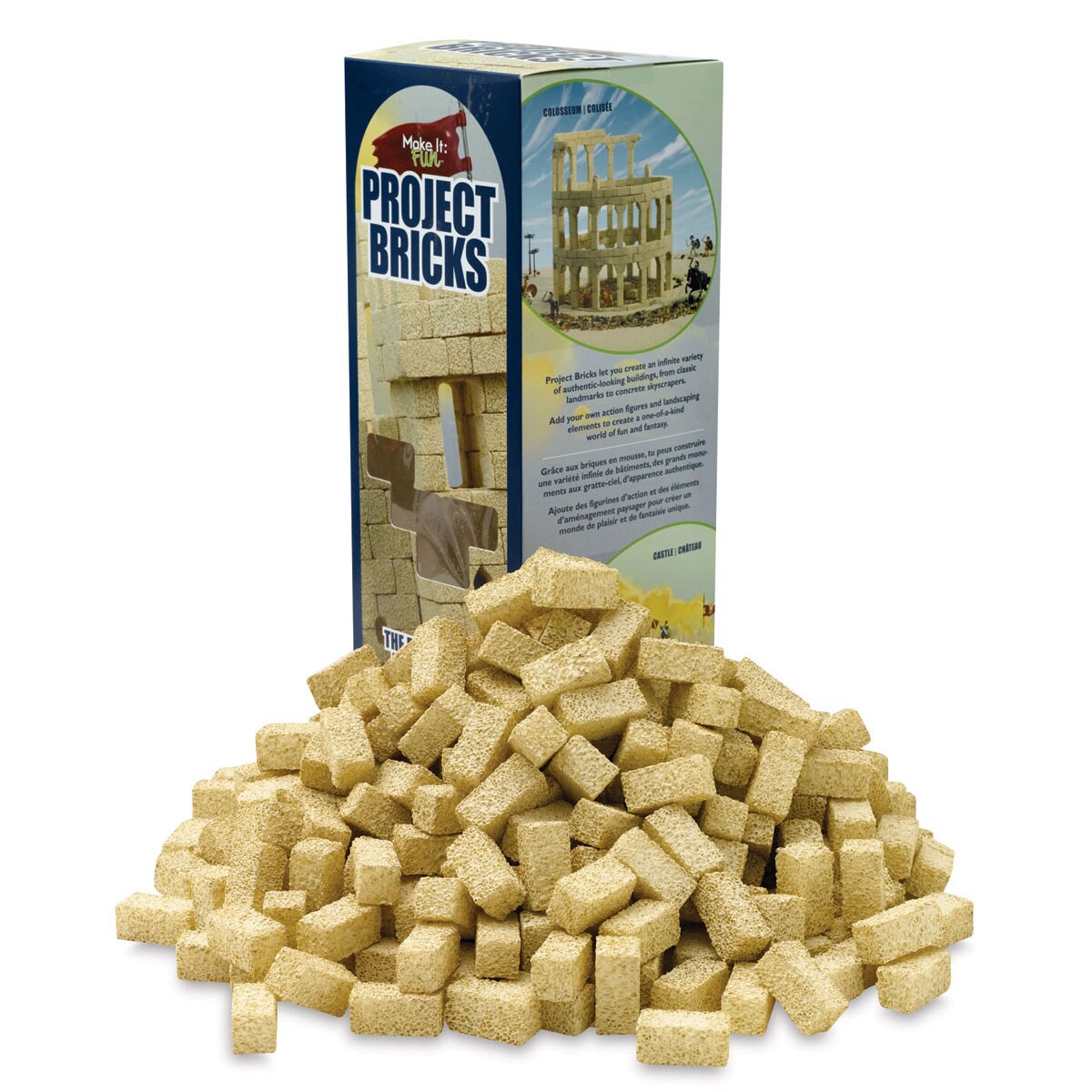 FloraCraft Foam 285 Piece Project Bricks 0.6 Inch x 0.6 Inch x 1.4 Inch Tan