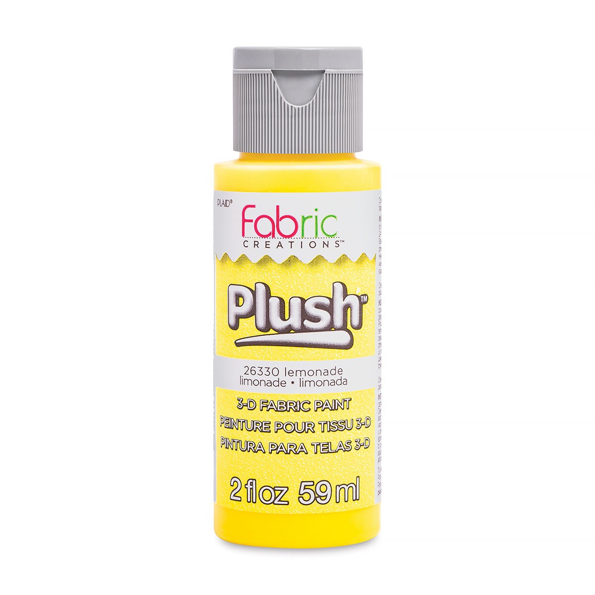 Plaid Fabric Creations Plush 3-D Fabric Paint - Lemonade, 2 oz