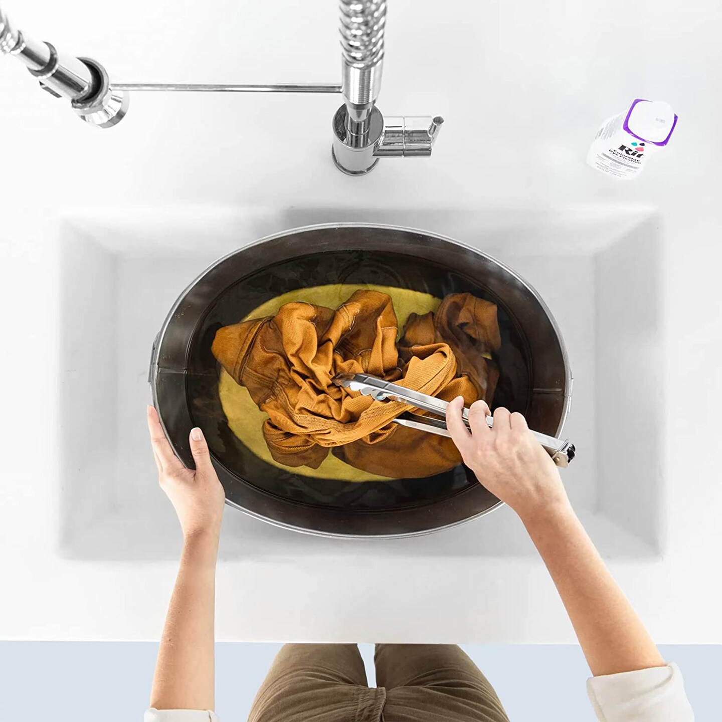 Rit Dye Liquid Camel All-Purpose Dye 8oz, Pixiss Tie Dye Accessories Bundle