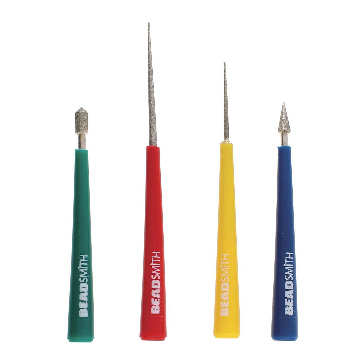The Beadsmith 4piece Diamond Tipped Bead Reamer Set, Color Coded