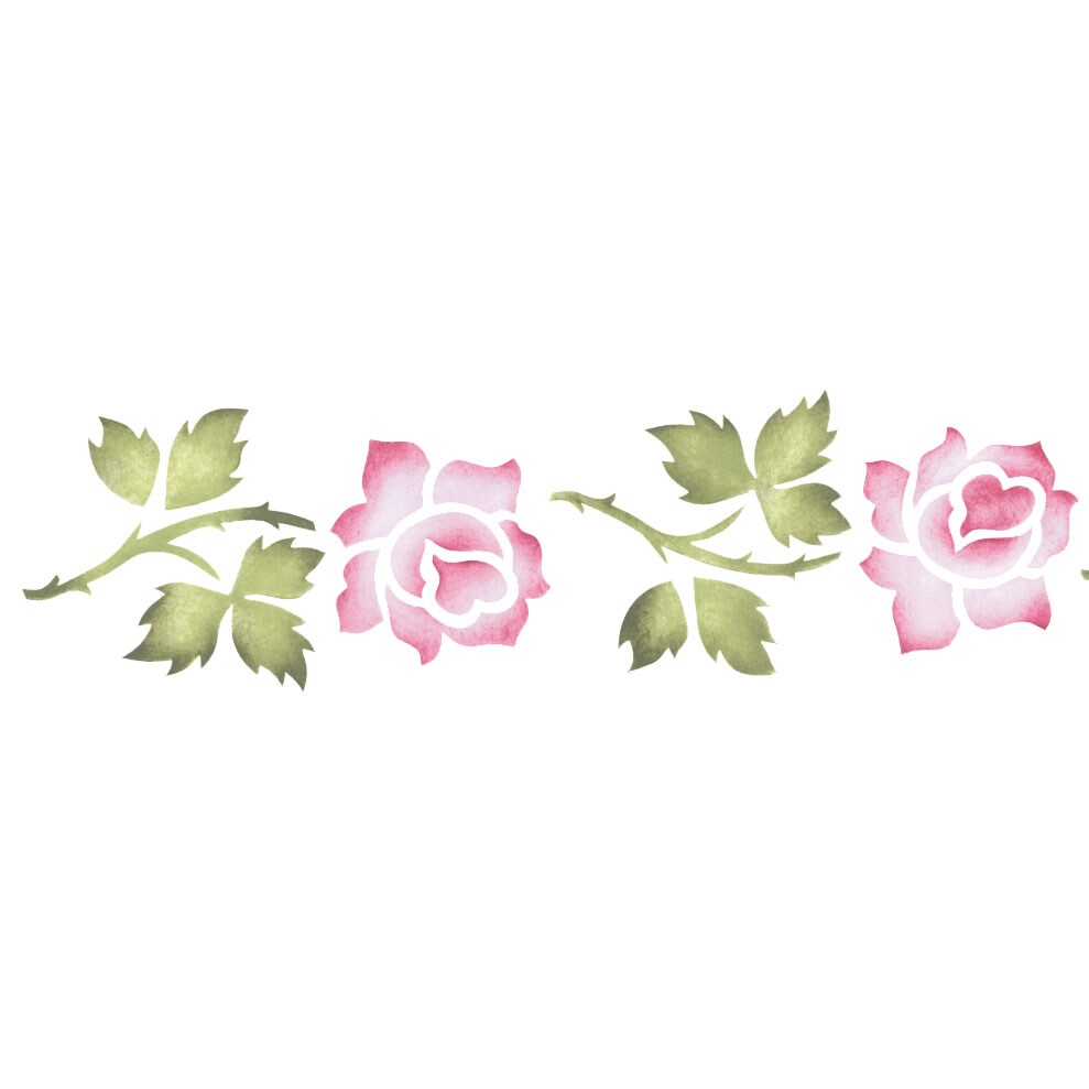 Medium Rose Wall Stencil | 715 by Designer Stencils | Floral Stencils | Reusable Art Craft Stencils for Painting on Walls, Canvas, Wood | Reusable Plastic Paint Stencil for Home Makeover | Easy to Use & Clean Art Stencil