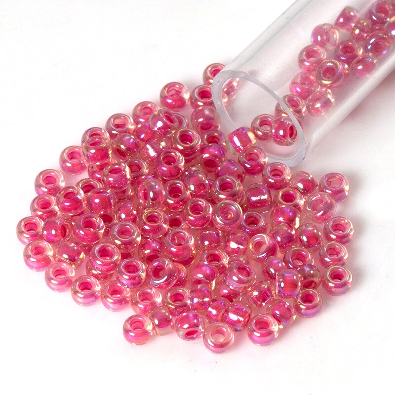 Miyuki Round Rocaille Seed Beads Size 6/0 Opaque Red Approx 20 Grams In 5 Inch Tube - Foto 2