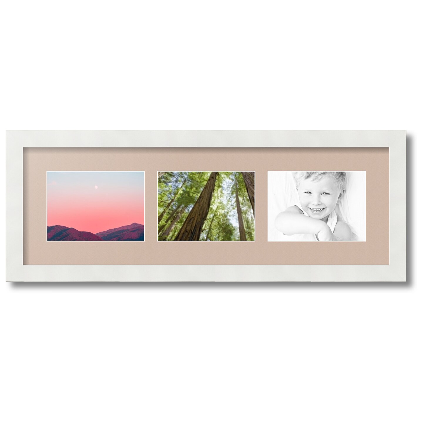 thumbnail interactive-video image 1 of ArtToFrames Satin Black Collage Picture Frame With 3 Openings For 5x7 Photos 1 of 4