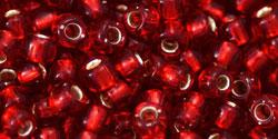 Toho 6/0 Round Japanese Seed Bead, TR6-25C, Silver Lined Ruby, 20 grams