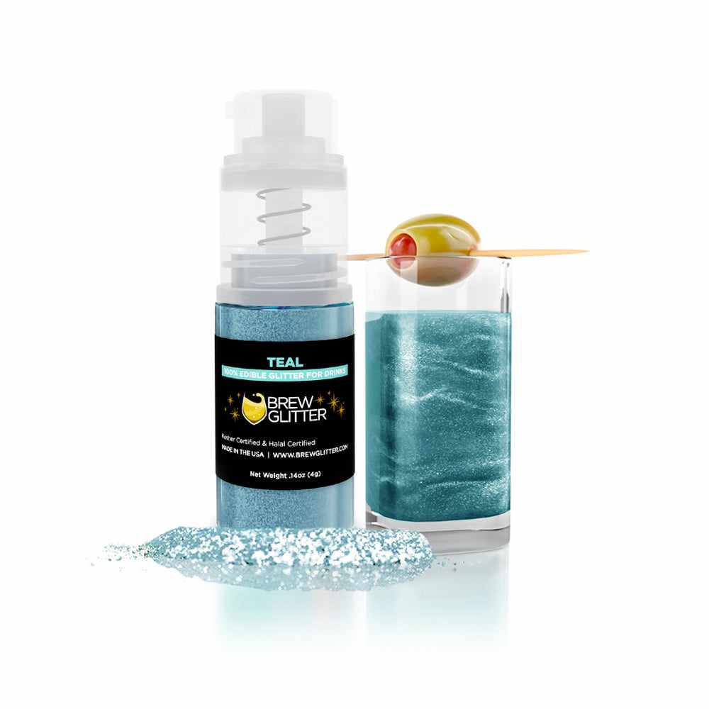 Teal Drink Glitter Edible Glitter Spray for Drinks, Beverages, Foods