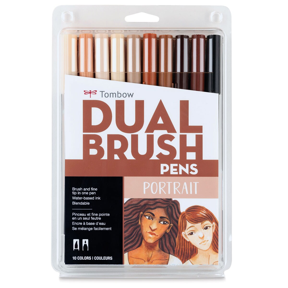Tombow Dual Brush Pens - Portrait Colors, Set of 10