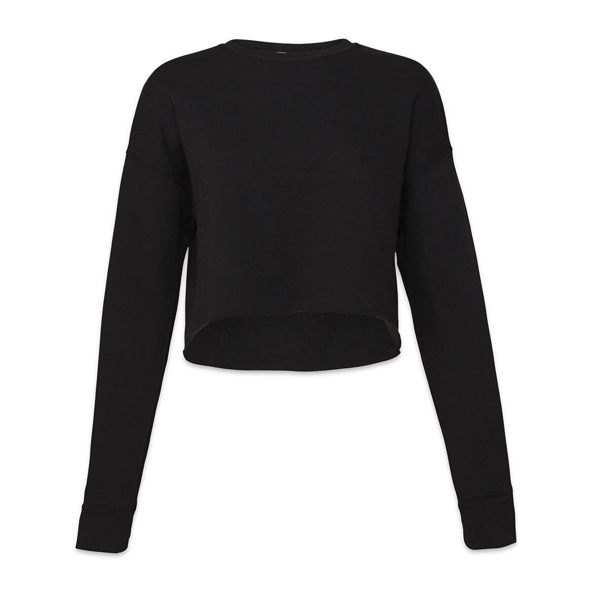 Bella Canvas Cropped Crew Fleece - Black, X-Large