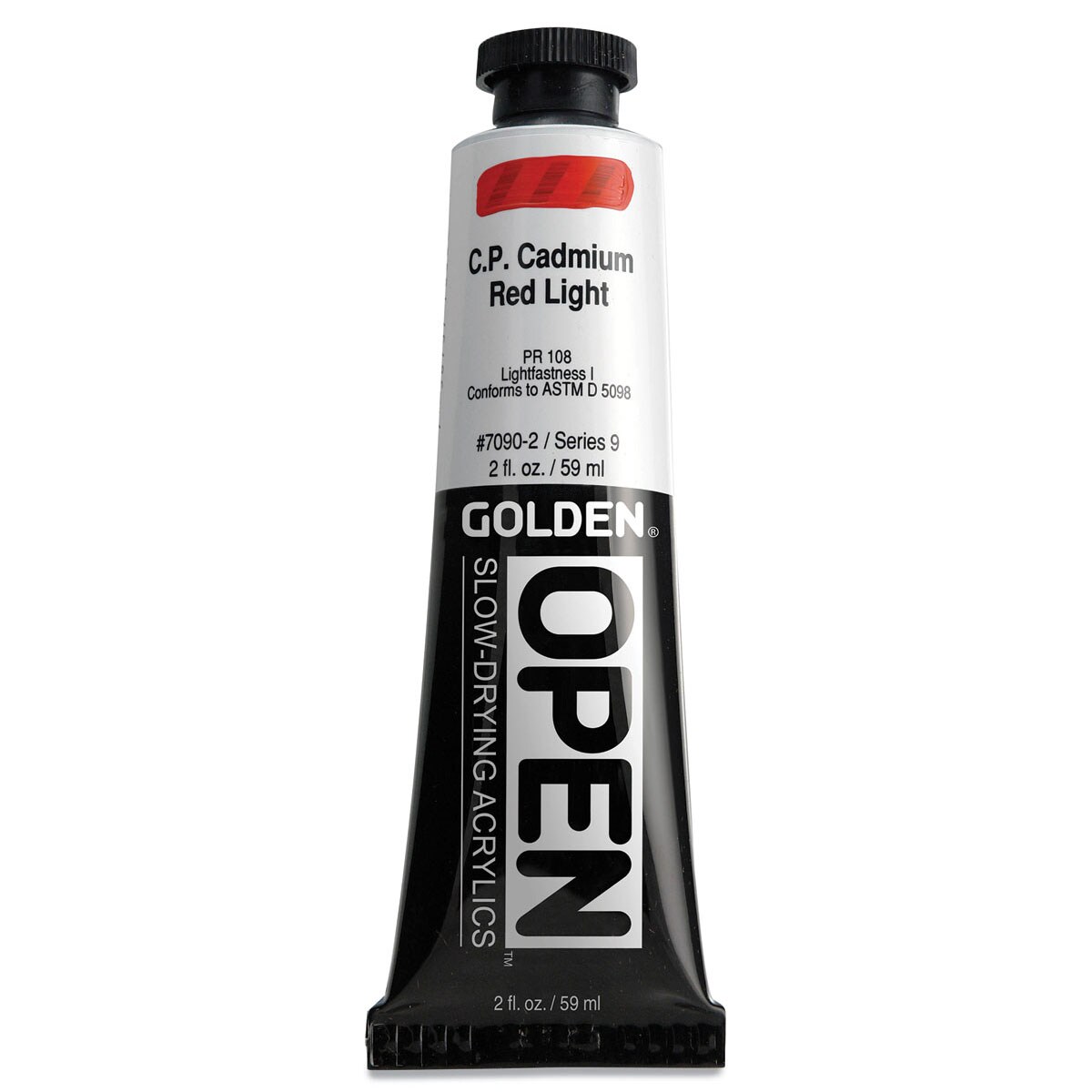 Golden Open Acrylics - Cadmium Red Light, 2 oz Tube