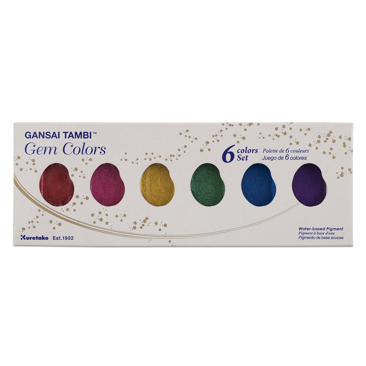 Gansai Tambi Watercolor Pans - Set of 6, Gem Colors