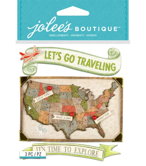 Jolee&#x27;s Boutique USA Map Dimensional Sticker