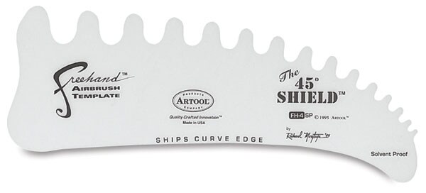 Artool Freehand Essential Seven Airbrush Template - FH-4, 45 Degree Shield