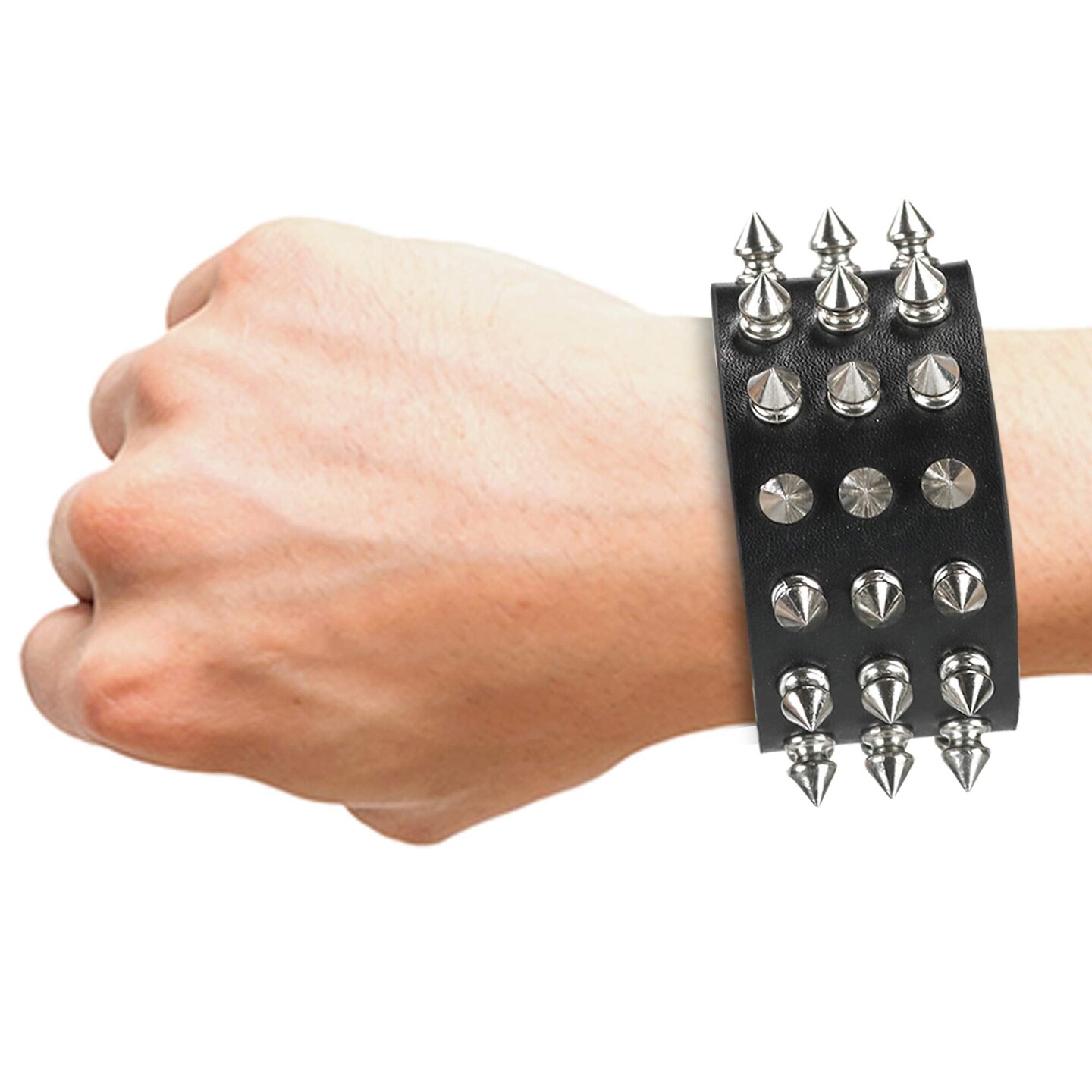 Men Women Punk Rivet Spike Leather Bracelet Wrist Band Cuff Bangle Jewelry  Decor | eBay